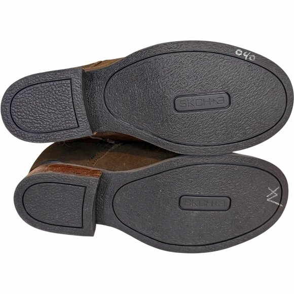 Skechers SKCH+3 Dark Brown Leather Wedge Combat Boots Style 48537 Women’s 8.5 - Picture 7 of 10